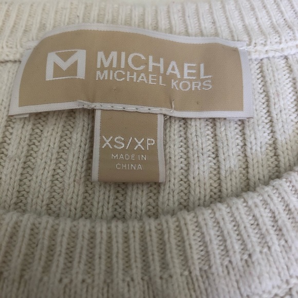 Light Cream Ribbed Michael Kors Sweater - Picture 2 of 6